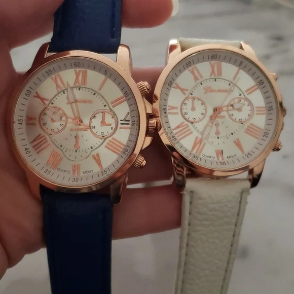 2 Geneva rose gold color watches - Picture 2 of 4